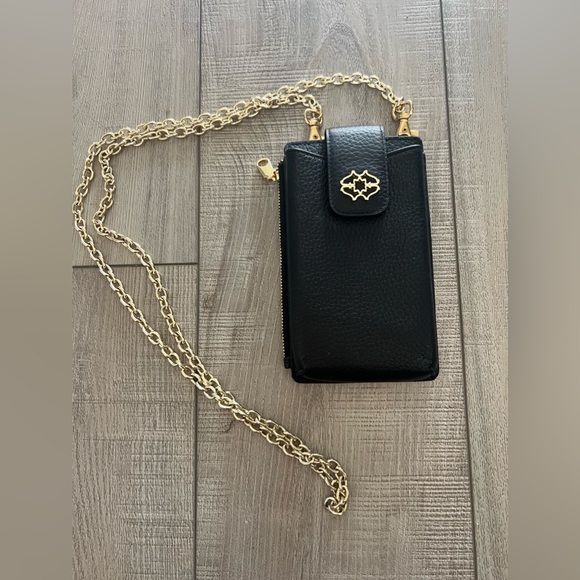 Radley London Women's Hillcrest Leather Crossbody Phone Wallet Black/Gold l - Picture 3 of 4